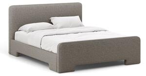 Сиво двойно легло 160x200 cm тапицирано с включена подматрачна рамка Eda – Micadoni