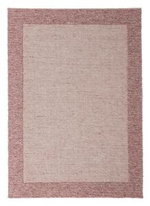 Светлорозов ръчно изработен килим със смес от вълна 120x170 cm Rue – Flair Rugs