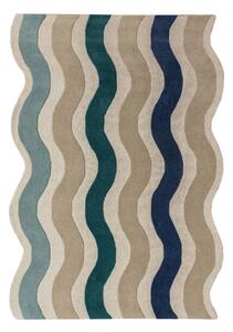 Син ръчно изработен вълнен килим 140x200 cm Cascade Wool – Flair Rugs