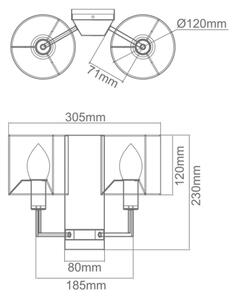 Open Design OR81503 - Стенна лампа CASA 2xE14/12W/230V месинг/крем