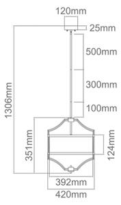 Open Design OR80902- Полилей на штанга STESSO 4xE27/15W/230V pr. 42 cm l. хром/бял