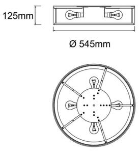 Open Design OR86003 — плафон ZALINDRO 4xE27/15W/230V Ø54,5 cm бял/златист