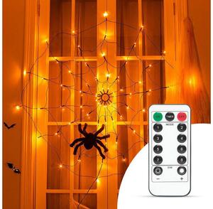 LED Декоративни лампички HALLOWEEN LED/5V/8 функции паяжина + дистанционно