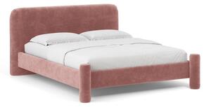 Розово двойно легло 160x200 cm тапицирано с включена подматрачна рамка Vera – Micadoni