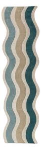 Синя ръчно изработена вълнена пътека 80x300 cm Cascade Wool – Flair Rugs