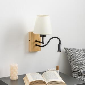 Brilagi - LED Аплик NUBILA WOOD 1xE27/25W/230V + LED/3W дъб/кремав