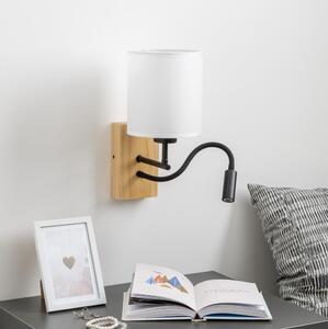 Brilagi - LED Аплик NUBILA WOOD 1xE27/25W/230V + LED/3W дъб/бял