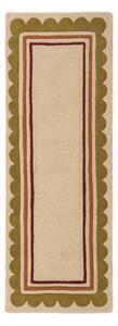 Ръчно изработена вълнена пътека в естествен цвят 80x230 cm Lois – Flair Rugs