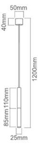 Open Design OR80858 - Полилей на кабел SLIMI 1xG9/3,5W/230V бял/розово злато
