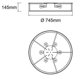 Open Design OR86058 - Таванно осветително тяло ZALINDRO 6xE27/15W/230V Ø74,5 см бяло/златно