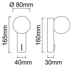 Open Design OR85570 - Настенно осветително тяло BOLETTA 1xG9/8W/230V черно