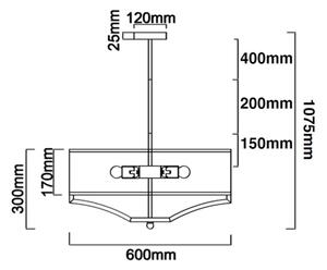 Open Design OR84801 - Полилей на тръба GERDO 4xE27/12W/230V блестящ хром/бяло