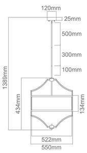 Open Design OR80919- Полилей на тръба STESSO 4xE27/15W/230V Ø 55 cm хром/бял
