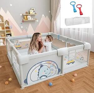 Детска кошара за игра Playfort™ - 180 X 150 Cm, Детска кошара за игра PlayFort™ (Сив) - 180 x 150 cm