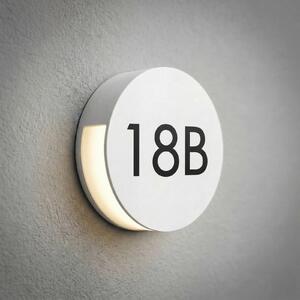 Lucande LED външна стенна лампа Advero, светлосива, номер на къщата, CCT, Сив, Алуминий, Модерен