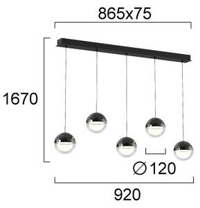 LED полилей на кабел ZIREA LED/30W/230V черен