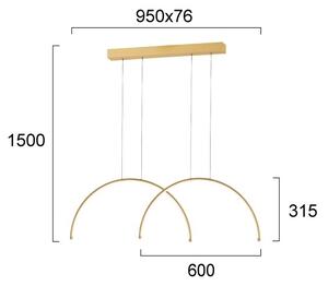 LED полилей на кабел MEGAN LED/39W/230V златен