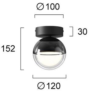 LED таванно осветително тяло ZIREA LED/7W/230V Ø 12 см, черно