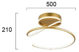 LED таванно осветително тяло JILL LED/27W/230V Ø 50 см златисто