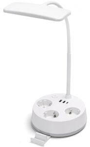 Aigostar - LED димируема настолна лампа с контакти и USB LED/4,6W/230V бяла