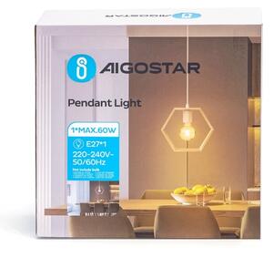 Aigostar - LED дървен полилей на кабел 1xE27/9W/230V 2200K от бор