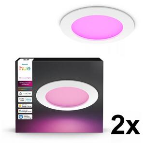 Philips - Комплект 2x Hue SLIM LED RGBW, димируеми вградени таванни осветителни тела за баня, 12W/230V, IP44