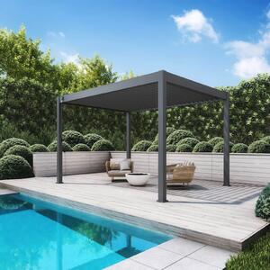 Биоклиматична алуминиева пергола за тераса ELEGANCE 3x4м, цвят Антрацит
