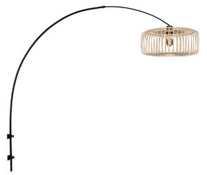 Steinhauer Стенна лампа Sparkled Light 4151ZW, черно/естествен бамбук, E27, Черен, Дневна/трапезария, Метал