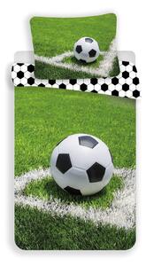 Зелено единично памучно детско спално бельо 140x200 cm Football – Jerry Fabrics