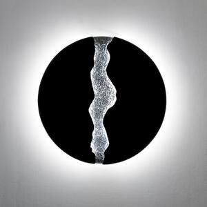 Holländer LED стенна лампа LAVA, черно/сребристо, Ø 80 см, метал, с регулиране на яркостта, Затъмняване, Черен, Дневна/трапезария, Метал, Модерен