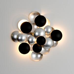 Holländer LED стенна лампа BOLLADARIA, сребристо-златиста, 56 x 55 см, метална, с димер, Затъмняване, Черен, Дневна/трапезария, Метал, Модерен