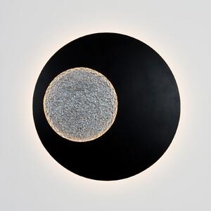 Holländer LED стенна лампа LUNA GIGANTE XL, черно/сребристо, Ø 100 см, с регулиране на, Затъмняване, Черен, Дневна/трапезария, Метал, Модерен