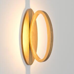 Holländer LED стенна лампа ASTERISCO OVAL, златист цвят, 45 см, метал, с регулиране на, Затъмняване, Злато / месинг, Дневна/трапезария, Метал, Модерен
