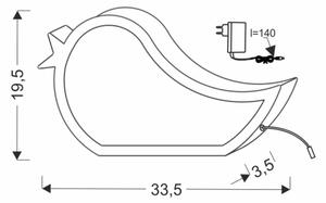 LED детска настолна лампа BIRD LED/12W/230V синя