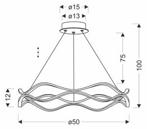 LED полилей на кабел VAVE LED/28W/230V розово злато
