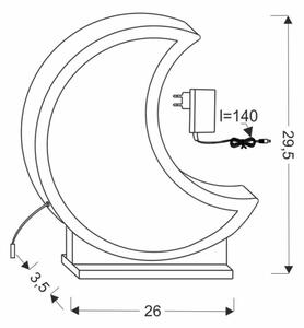 LED детска настолна лампа MOON LED/12W/230V сива