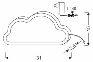 LED детска настолна лампа CLOUD LED/11W/230V розова