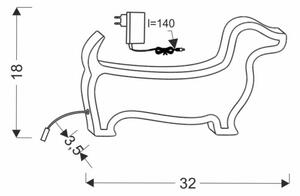 LED детска настолна лампа DOG LED/12W/230V синя
