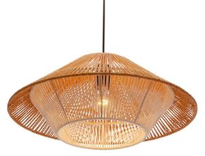 Полилей на кабел AFRICA 1xE27/40W/230V диаметър 50 см кафяв/кремав