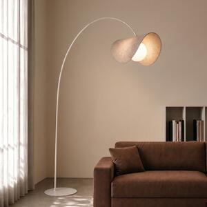 Lucande LED-лампа „Sansibar“, бежова, 180 см, с регулиране на яркостта, Затъмняване, Бежов, Дневна/трапезария, Плат / текстил, Дизайн