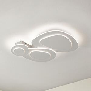 Lindby LED таванна лампа Delar, 60 x см, CCT, с възможност за регулиране на, Затъмняване, Бял, Дневна/трапезария, Пластмаса, Модерен