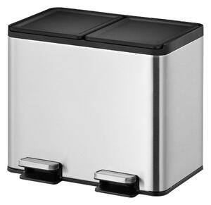 EKO Кош за разделно събиране с 2 педала “ESSENTIAL“ - 2 х 15 л. - хром мат