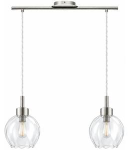 BRILAGI - LED полилей на кабел RETRO GLASS 2xE27/60W/230V матов хром/прозрачен