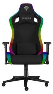 Геймърски стол Genesis Trit 660 RGB, до 150 kg натоварване, Class 4 газов амортисьор, възглавници с мемори пяна, RGB подсветка, сив
