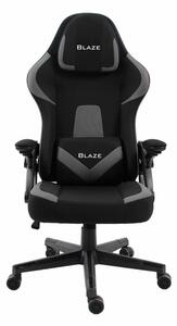Геймърски стол RFG Blaze, до 130kg, полипропиленова база, лумбална опора, черно-сив