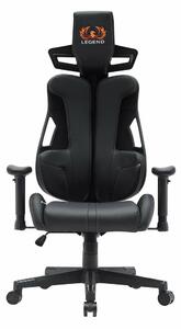 Геймърски стол RFG One Legend, до 150kg, Class 4 газов амортисьор, лумбална опора, черен