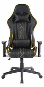 Геймърски стол RFG Xtreme, до 130kg, еко кожа, лумбална опора, люлеещ механизъм, черно-жълт