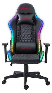 Геймърски стол Xtrike ME GC-907, до 150kg, регулиране на височината, RGB подсветка, черен