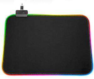 Подложка за мишка MP-01 RGB, гейминг, черна, 350 x 250 x 3 мм