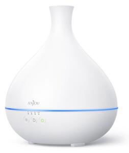 Ароматизатор Anjou AD012 White, ултразвуково разпръскване, 12 часа продължителност на работа, капацитет на резервоара 500мл, авт.изключване при празен резервоар или таймер, бял